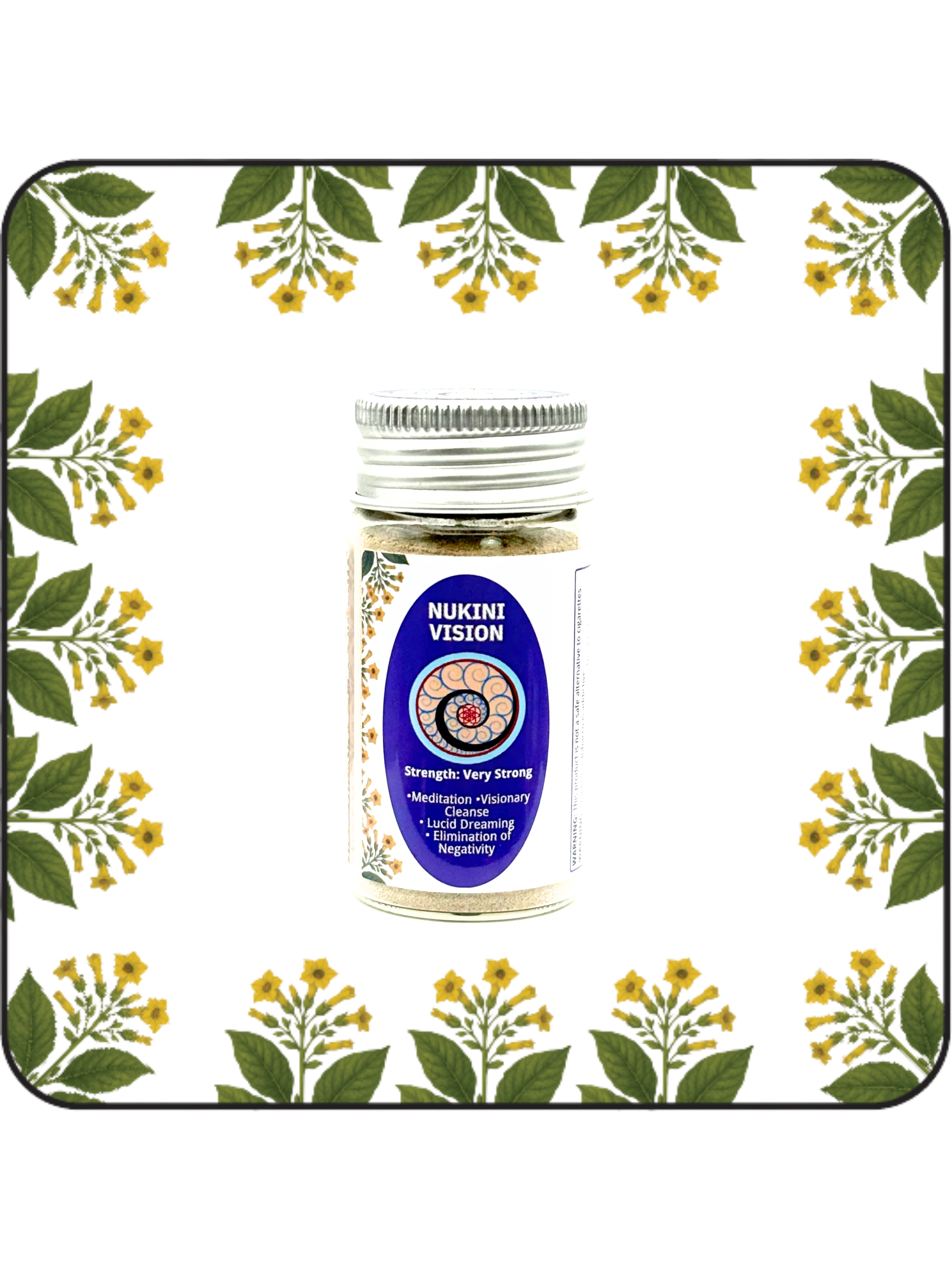 Medium 16g Nukini Vision hapé (rapé) jar by Collective Journey Art – authentic Amazonian forest medicine blend.