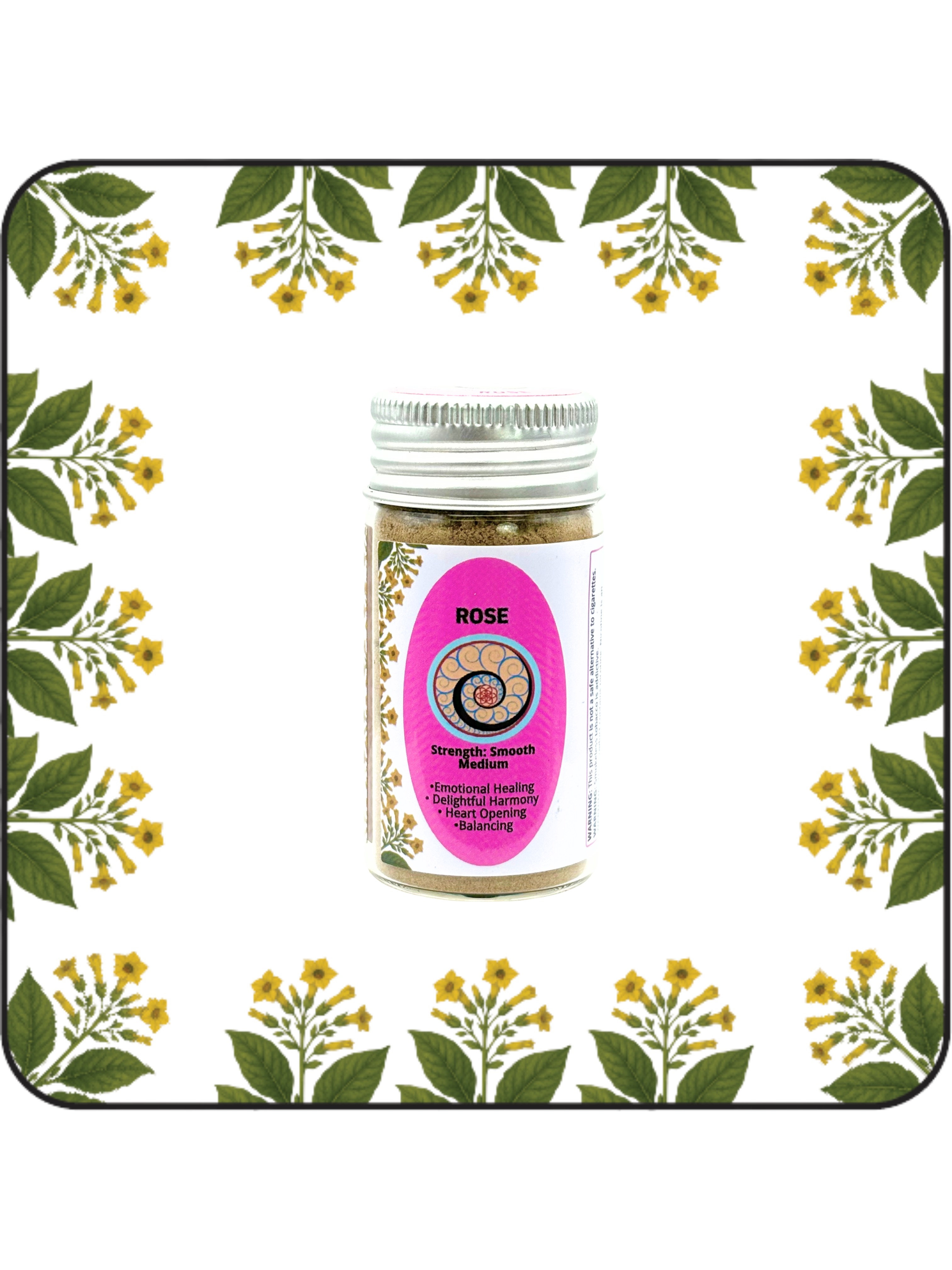  Medium 16g Rose hapé (rapé) jar by Collective Journey Art– authentic Amazonian forest medicine. A gentle, heart-opening blend handcrafted for love, healing, and emotional balance.