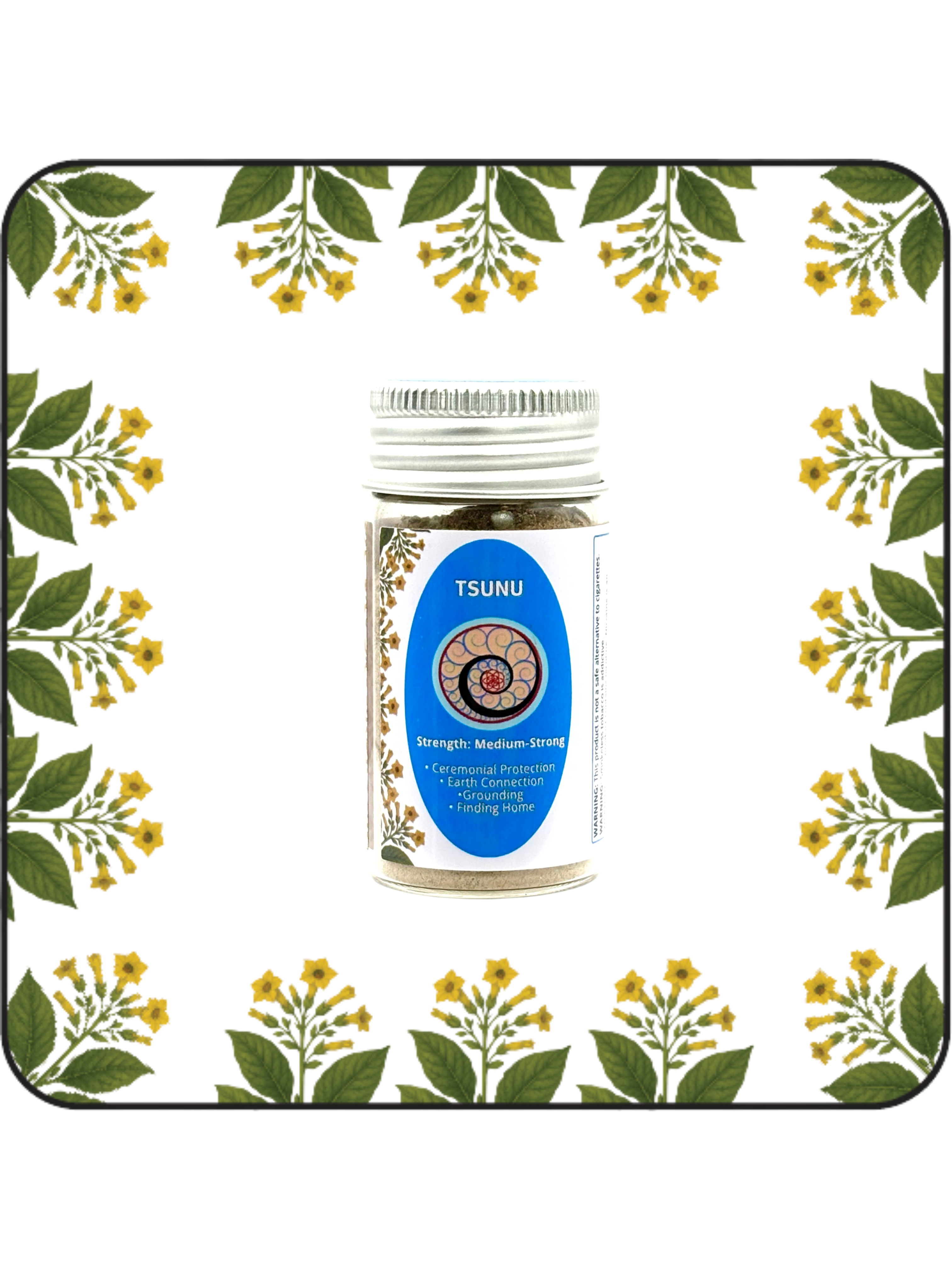 Tsunu hapé medium bottle (16g), grounding blend supporting energetic alignment and mental clarity