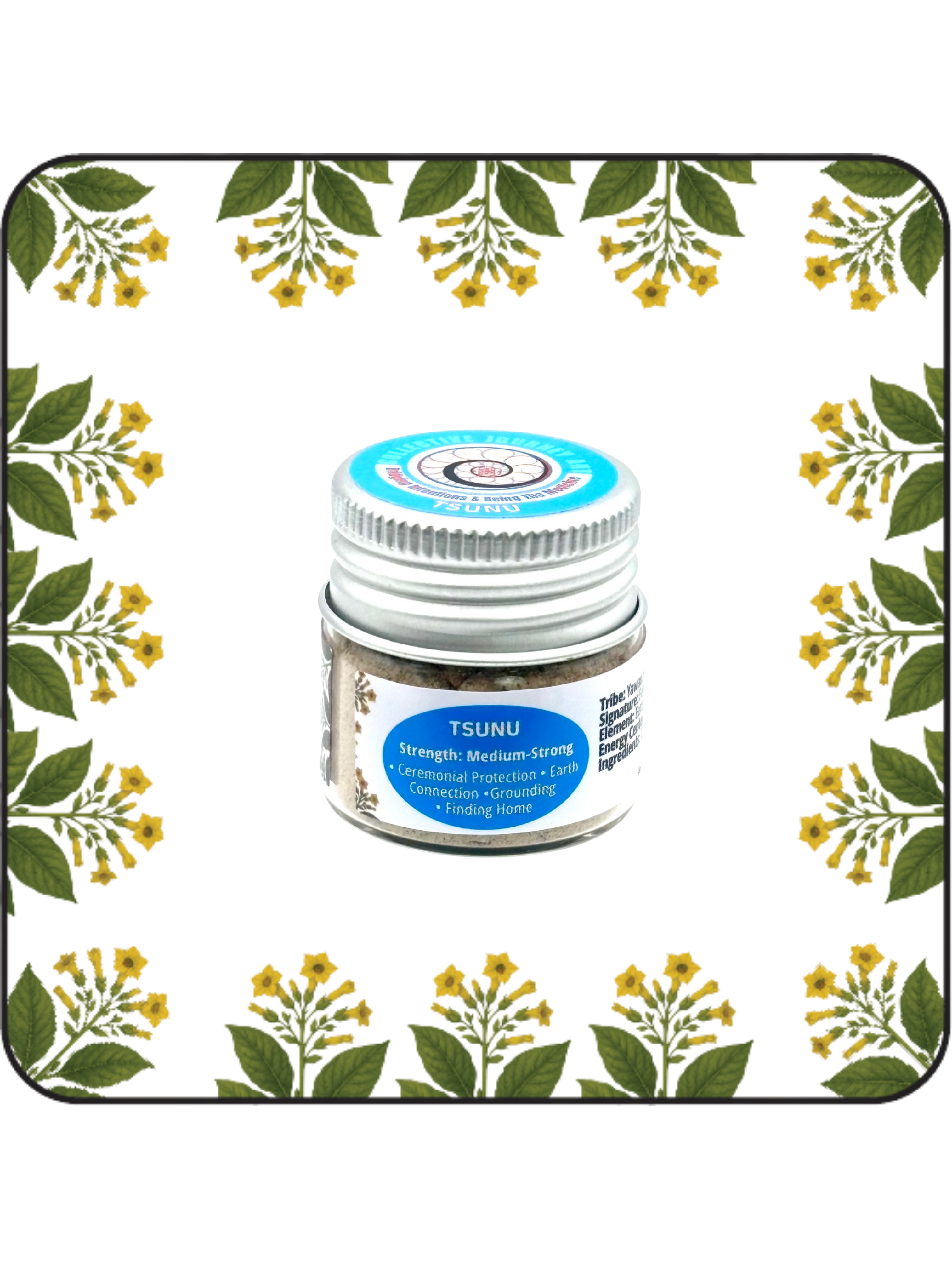 Tsunu hapé small bottle (6g), grounding Amazonian blend made with Tsunu ash for clarity and balance