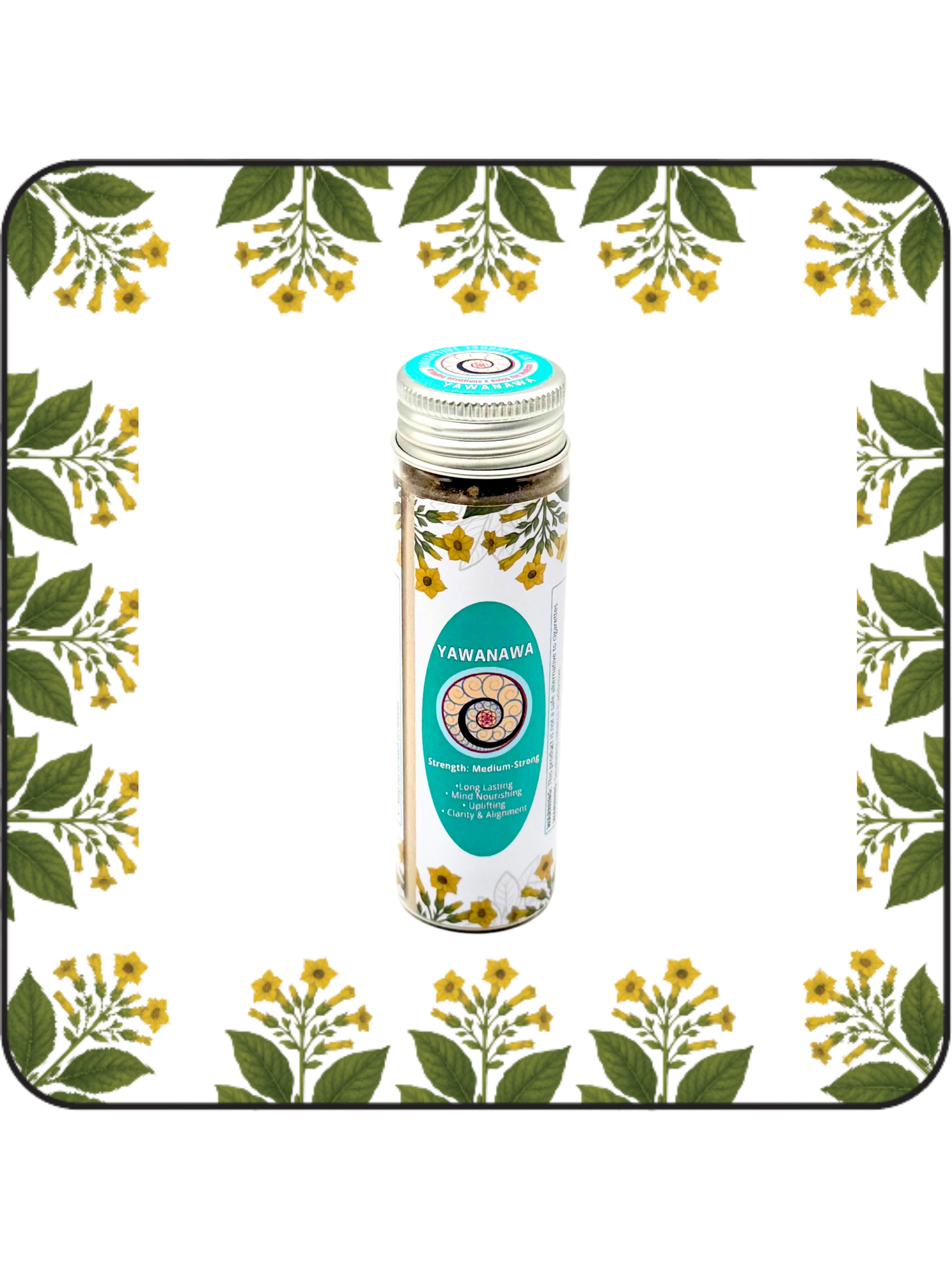 32g Large Yawanawa hapé (rapé) jar by Collective Journey Art – authentic Amazonian forest medicine blend for mental nourishment and uplifting.