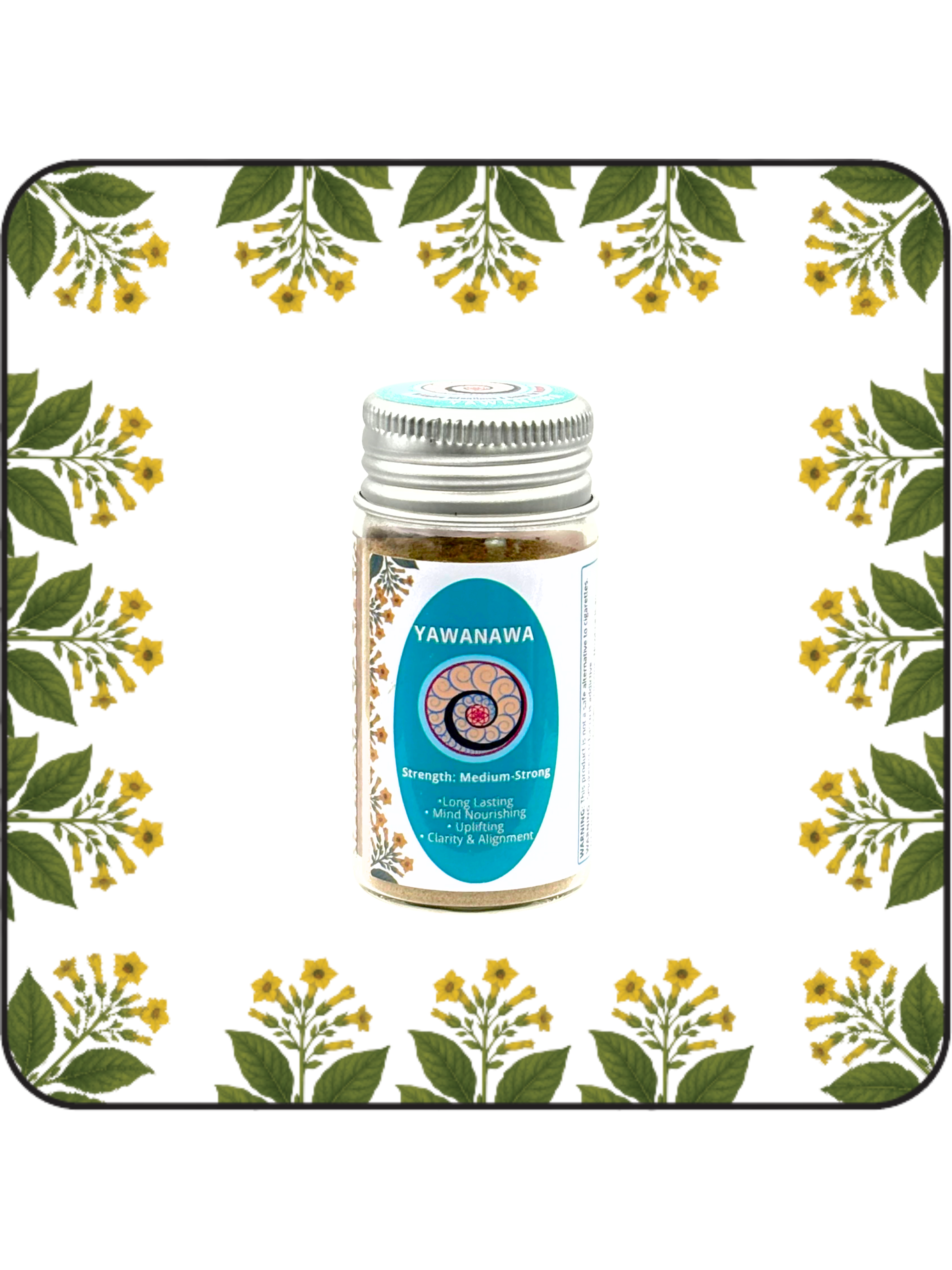 Medium 16g Yawanawa hapé (rapé) jar by Collective Journey Art – authentic Amazonian forest medicine blend for mental nourishment and uplifting.